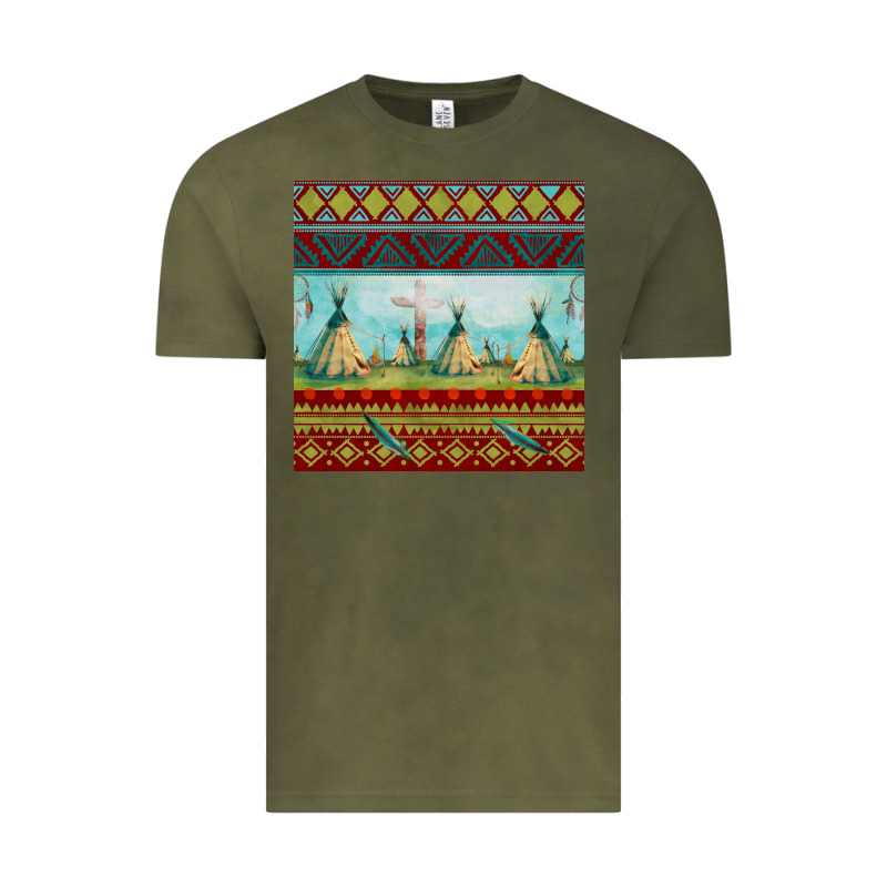 Teepe Tent Dreamcatcher Totem Pole Seamless Patter Vintage Tee by FaDigitalArtStudio | Teevron
