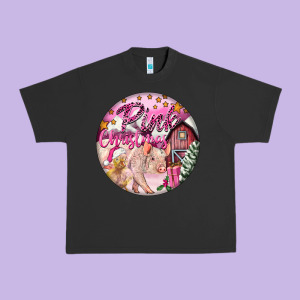 Pink Christmas Pig Urban Heavy Tee Designed By Fadigitalartstudio