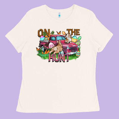 On The Hunt Truck Ladies Tee Designed By Fadigitalartstudio