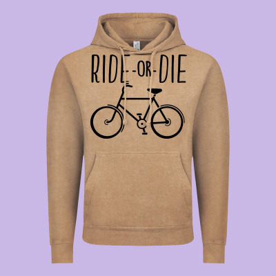 Ride Or Die Bicycle Vintage Hoodie Designed By Artisfamous