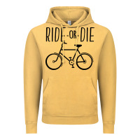 Vintage Mustard ride or die bicycle Vintage Hoodie - artisFamous