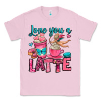 Bubblegum Pink love you a latte Classic Tee - OliviaCreatesArt