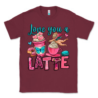 Burgundy love you a latte Classic Tee - OliviaCreatesArt