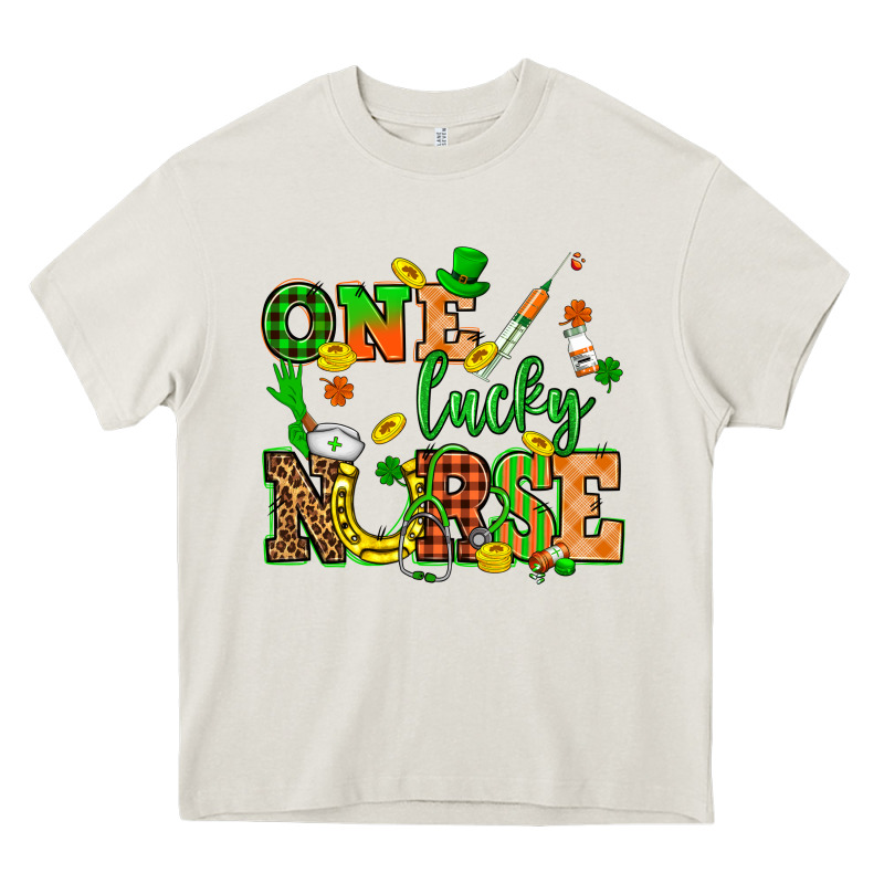 St. Patricks Day One Lucky Nurse Heavy Core Tee by HowdyJamesFarm | Teevron