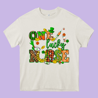 St. Patricks Day One Lucky Nurse Heavy Core Tee Designed By Howdyjamesfarm