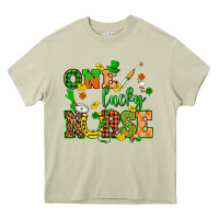 Mossy St. Patricks Day one lucky nurse Heavy Core Tee - HowdyJamesFarm