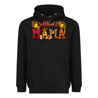 Black softball mama Heavyweight Hoodie - Jasminsmagicworld