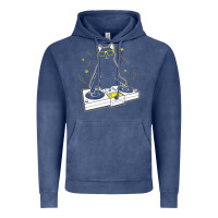 Vintage Denim cat dj Vintage Hoodie - artisFamous