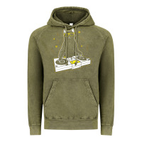 Vintage Olive cat dj Vintage Hoodie - artisFamous