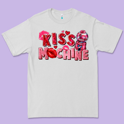 Kiss Machine Valentine's Day Premium Tee Designed By Fadigitalartstudio