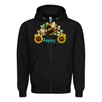 Black bee happy honey comb Zipper Hoodie - JahusDesignShop