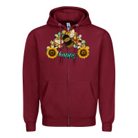 Burgundy bee happy honey comb Zipper Hoodie - JahusDesignShop