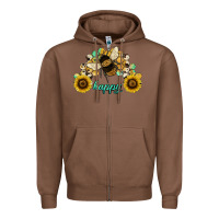 Chestnut bee happy honey comb Zipper Hoodie - JahusDesignShop