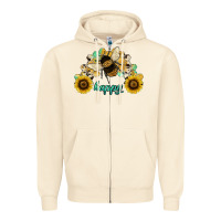 Sandshell bee happy honey comb Zipper Hoodie - JahusDesignShop