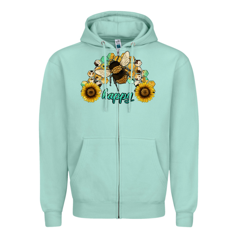Bee Happy Honey Comb Zipper Hoodie by JahusDesignShop | Teevron
