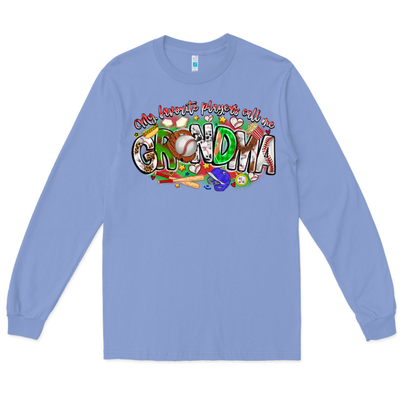 My Favorite Platers Call Me Grandma Baseball Long Sleeve Tee by CowhideDigitalArt | Teevron