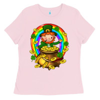 Bubblegum Pink Dwarf Cauldron St. Patricks Ladies Tee - BundleAndBundleShop