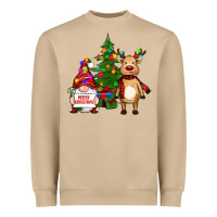 Mushroom merry christmas gnomes, reindeer Heavyweight Sweatshirt - RanaPortraitStore