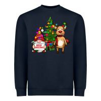 Merry Christmas Gnomes, Reindeer Heavyweight Sweatshirt | Teevron