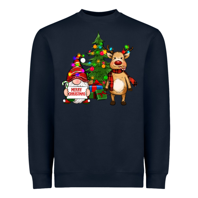 Merry Christmas Gnomes, Reindeer Heavyweight Sweatshirt by RanaPortraitStore | Teevron