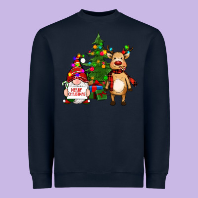 Merry Christmas Gnomes, Reindeer Heavyweight Sweatshirt Designed By Ranaportraitstore