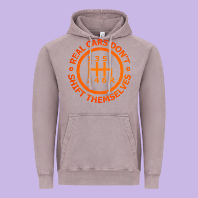 Real Cars Dont Shift Themselves Vintage Hoodie Designed By Artisfamous
