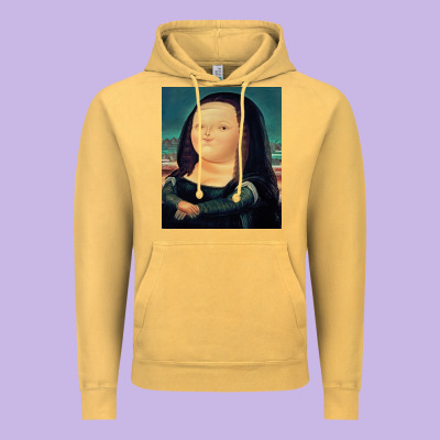 Fernando Botero Mona Lisa Vintage Hoodie Designed By Artisfamous