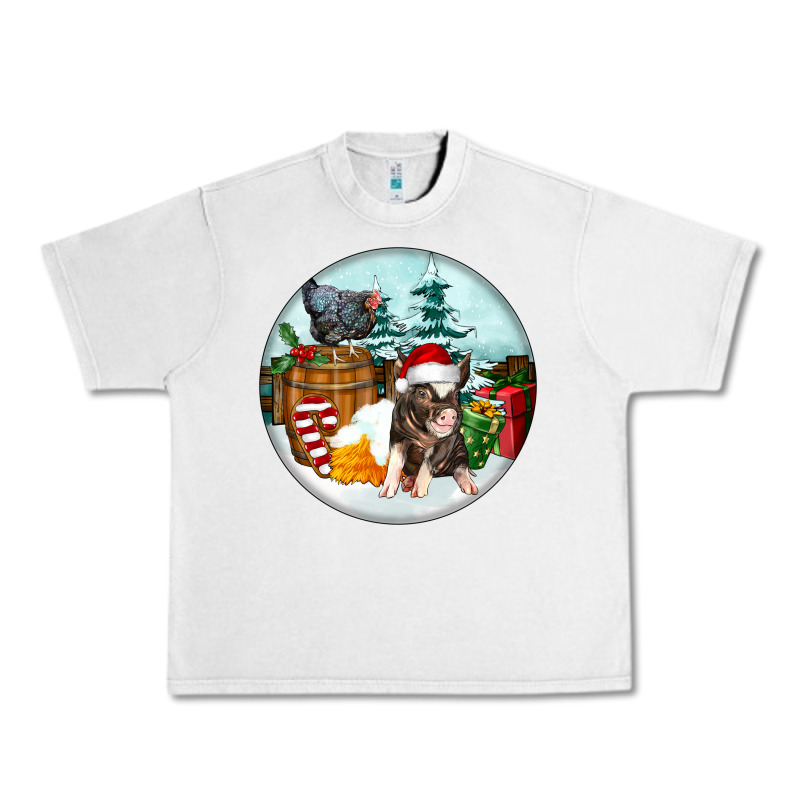 Christmas Pig With Chicken Urban Heavy Tee by FaDigitalArtStudio | Teevron