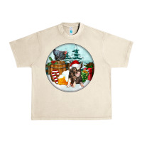 Sandshell Christmas Pig With Chicken Urban Heavy Tee - FaDigitalArtStudio