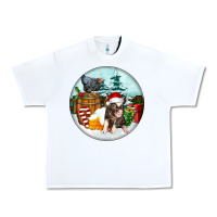 White Christmas Pig With Chicken Urban Heavy Tee - FaDigitalArtStudio