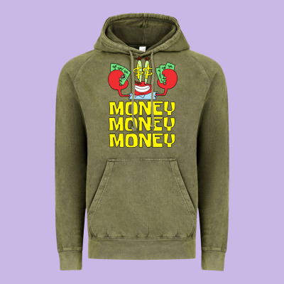 Mr Krabs Love Money Vintage Hoodie Designed By Artisfamous