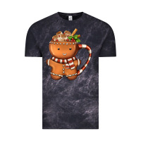 Cloud Black Gingerbread Cookie Man Hot Cocoa Coffee Vintage Tee - FaDigitalArtStudio