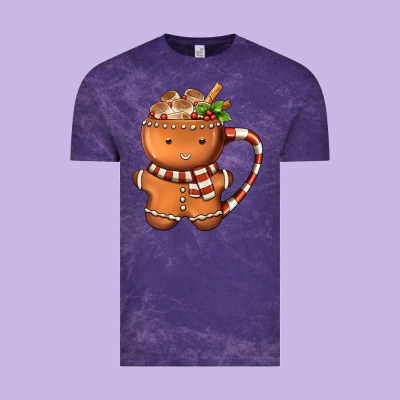 Gingerbread Cookie Man Hot Cocoa Coffee Vintage Tee Designed By Fadigitalartstudio