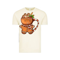 Vintage Arctic Gingerbread Cookie Man Hot Cocoa Coffee Vintage Tee - FaDigitalArtStudio