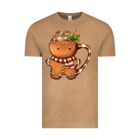 Vintage Camel Gingerbread Cookie Man Hot Cocoa Coffee Vintage Tee - FaDigitalArtStudio
