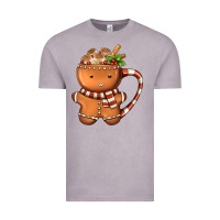 Vintage Zinc Gingerbread Cookie Man Hot Cocoa Coffee Vintage Tee - FaDigitalArtStudio