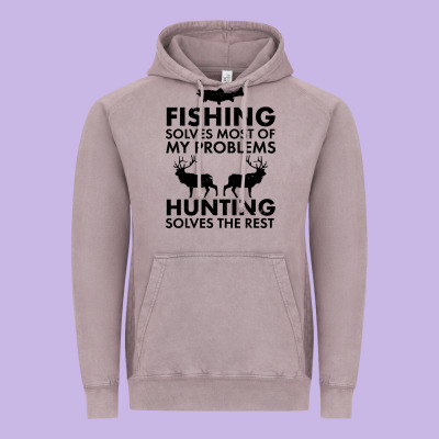 Funny Fishing And Hunting Vintage Hoodie Designed By Artisfamous