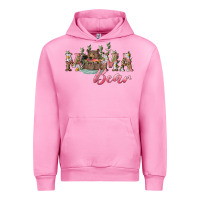 Fuchsia Pink mama bear with daisy Urban Hoodie - RanaPortraitStore