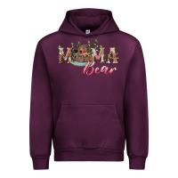 Mauve Wine mama bear with daisy Urban Hoodie - RanaPortraitStore