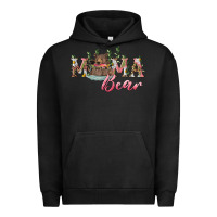 Pigment Black mama bear with daisy Urban Hoodie - RanaPortraitStore