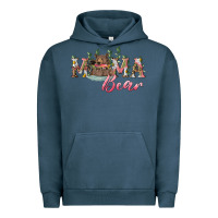 Pigment Midnight Navy mama bear with daisy Urban Hoodie - RanaPortraitStore
