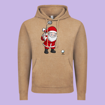 Santa Claus Golf Christmas Golfer Golfing Gift Vintage Hoodie Designed By Artisfamous