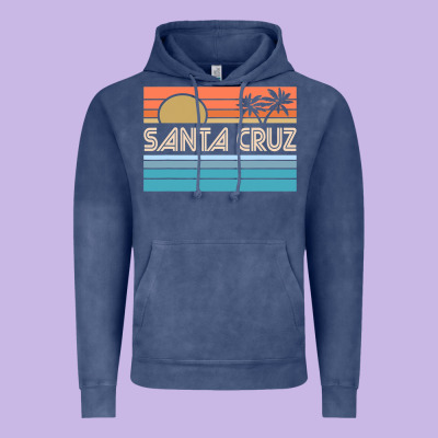 Santa C.r.u.z Cali Sunset 70s 80s Surfer Summer Sun Vintage Hoodie Designed By Artisfamous