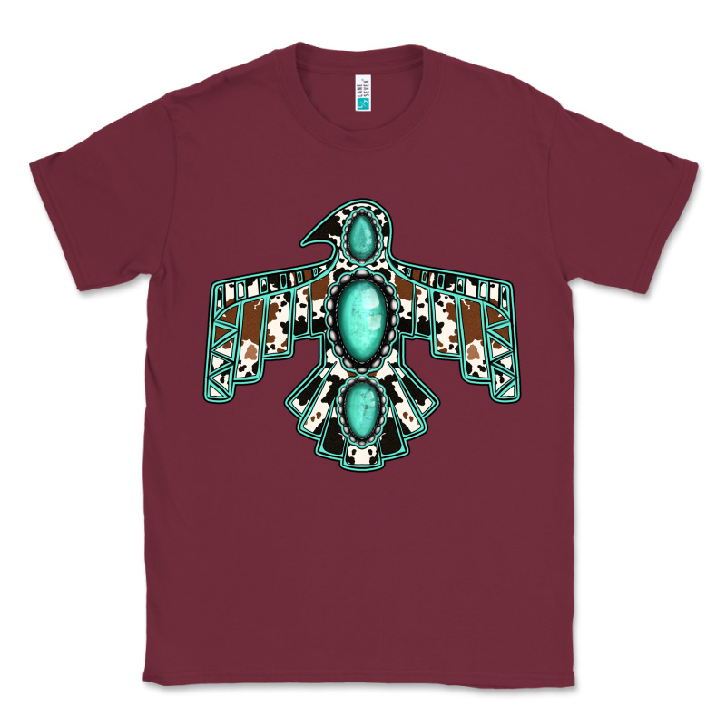 Cowhide Turquoise Thunderbird Classic Tee by Jasminsmagicworld | Teevron