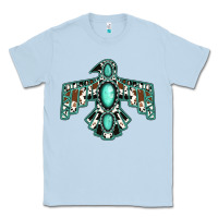 Dusty Blue cowhide turquoise thunderbird Classic Tee - Jasminsmagicworld
