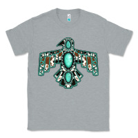Heather Grey cowhide turquoise thunderbird Classic Tee - Jasminsmagicworld