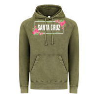 Santa C.r.u.z Cali  Floral Hibiscus Flower Vintage Hoodie | Teevron