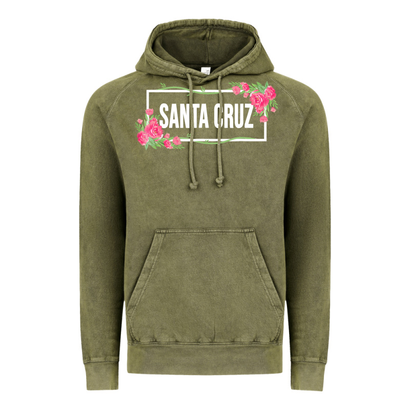 Santa C.r.u.z Cali  Floral Hibiscus Flower Vintage Hoodie by artisFamous | Teevron