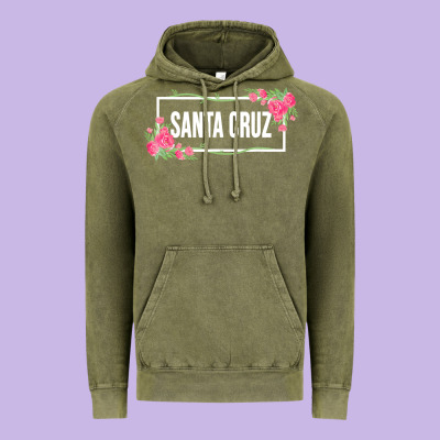 Santa C.r.u.z Cali  Floral Hibiscus Flower Vintage Hoodie Designed By Artisfamous