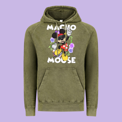 Macho Mouse Vintage Hoodie Designed By Artisfamous